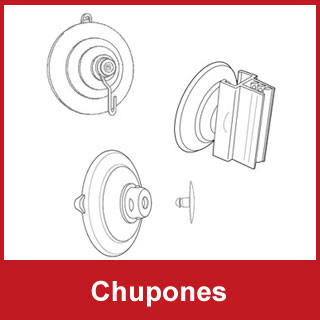 Chupones::En la exhibición comercial existen múltiples aplicaciones donde es necesario fijar información, productos o material publicitario sin perforar superficies...